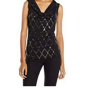 Nine West Embellished Ity Cami Sleeveless Blouse